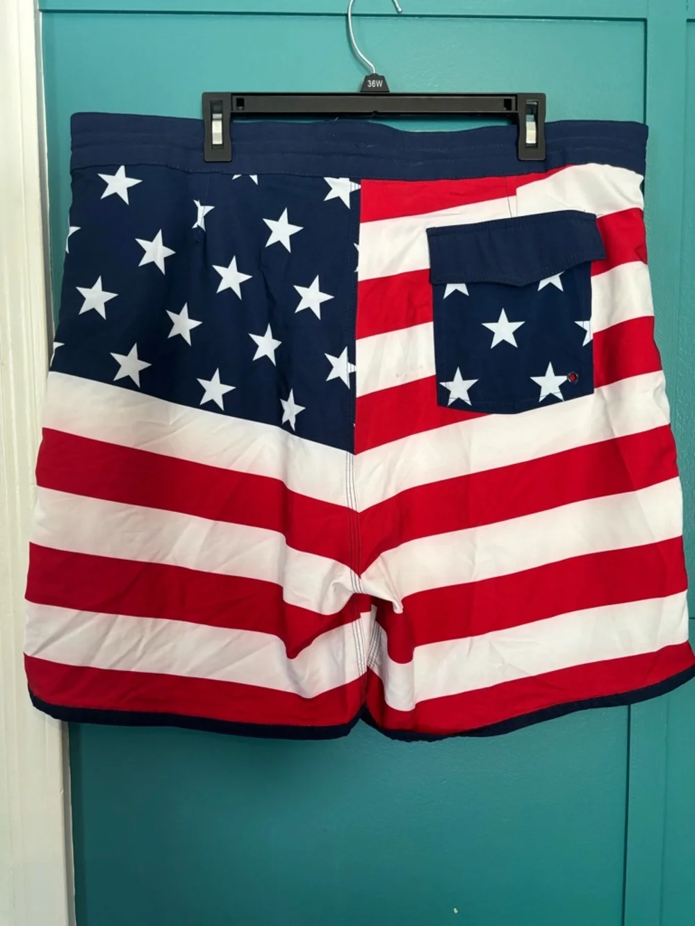 Old Navy American Flag Men’s Swim Trunks - Red, White & Navy Stars Size 40 - Picture 4 of 9